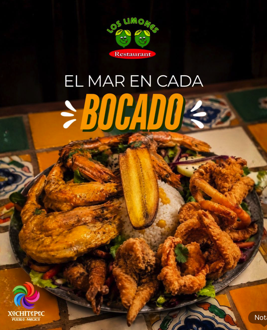 Platillo y promoción de Los Limones Restaurant